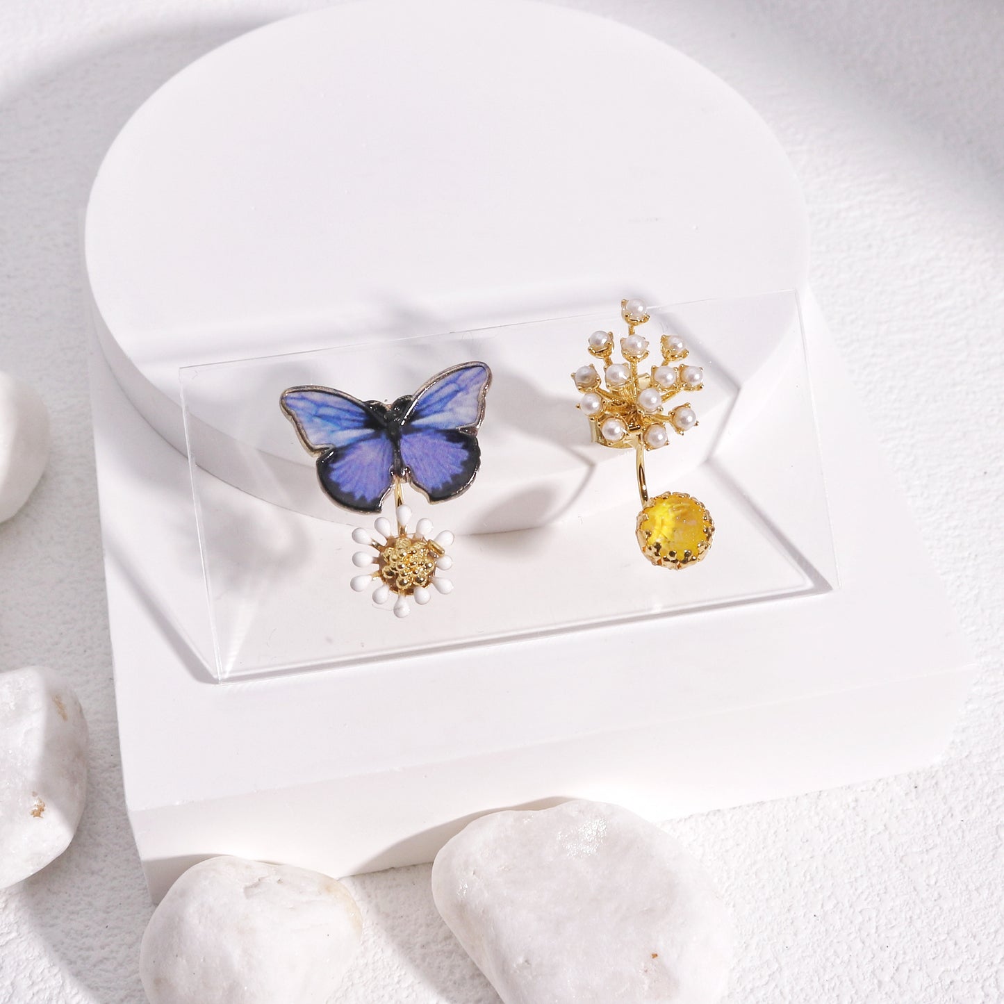 Beverly Asymmetrical Avant Garde Front Back Earrings