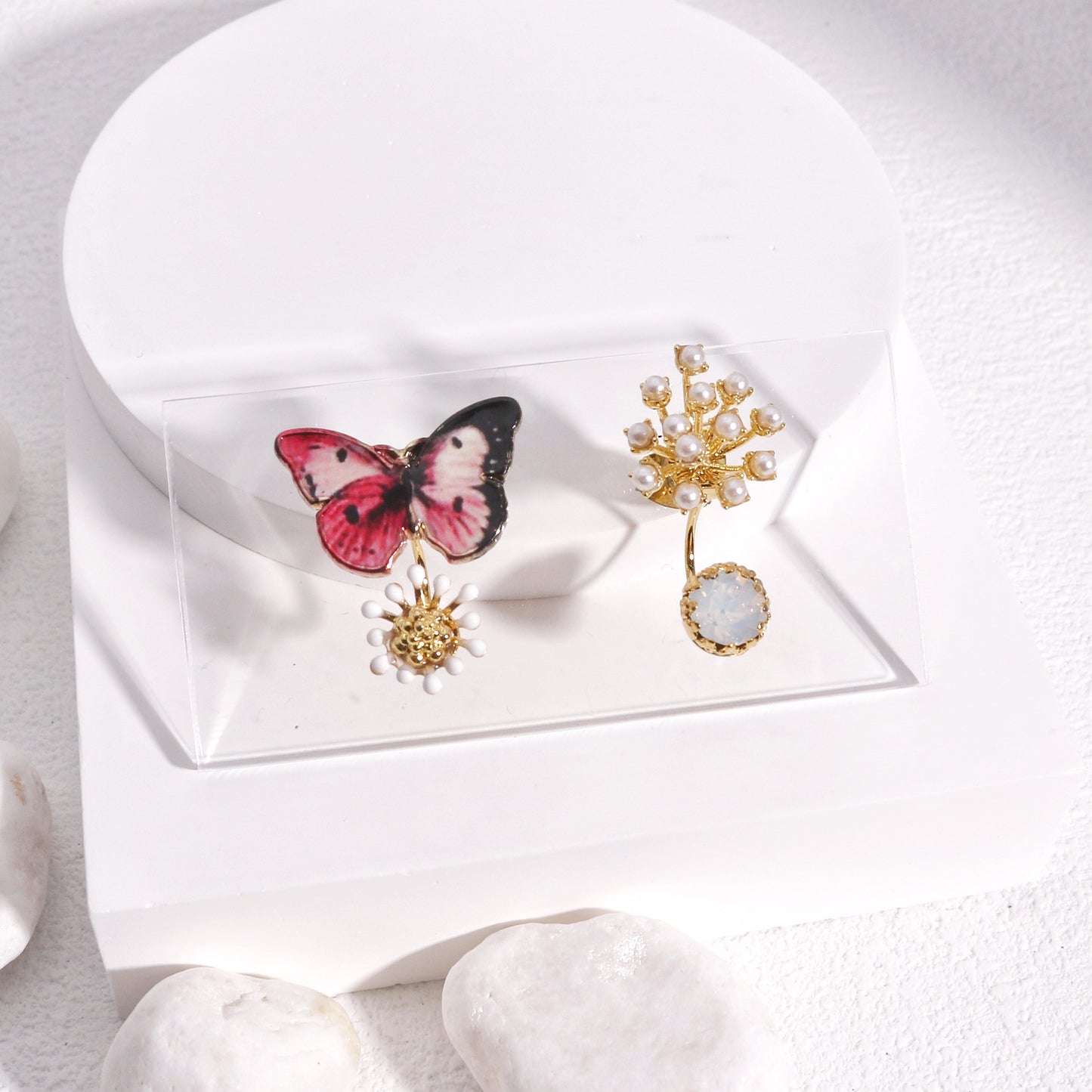 Beverly Asymmetrical Avant Garde Front Back Earrings