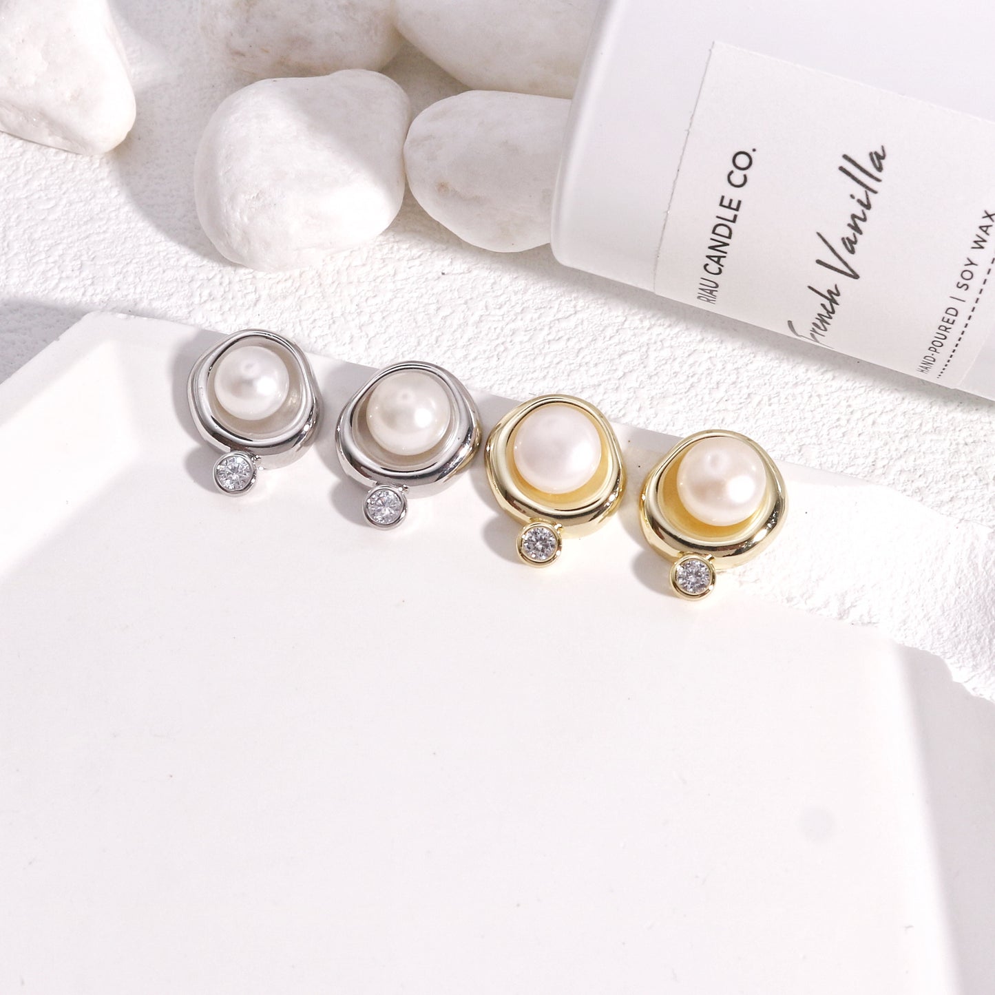 Emory Freshwater Pearl Fancy Stud Earrings
