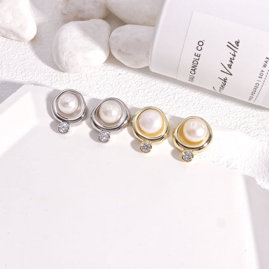 Emory Freshwater Pearl Fancy Stud Earrings