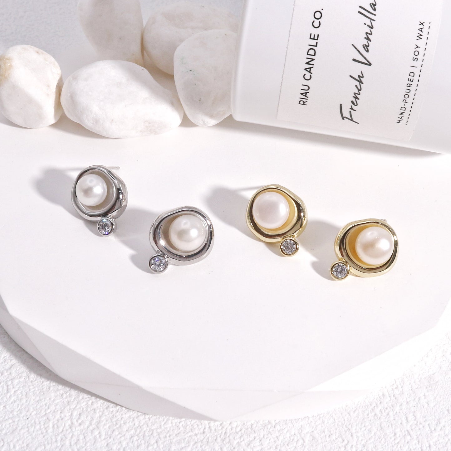 Emory Freshwater Pearl Fancy Stud Earrings