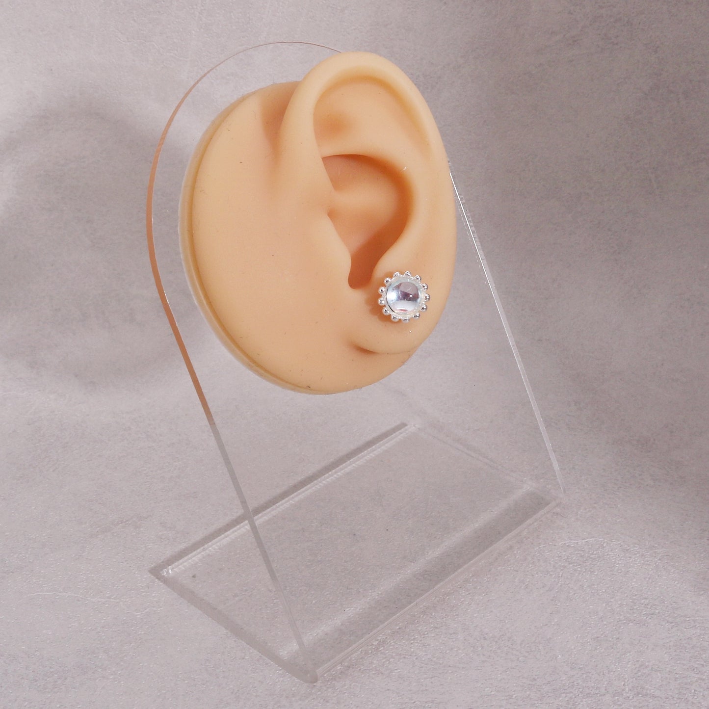 Tindra Clear Resin Steel Stud Earrings