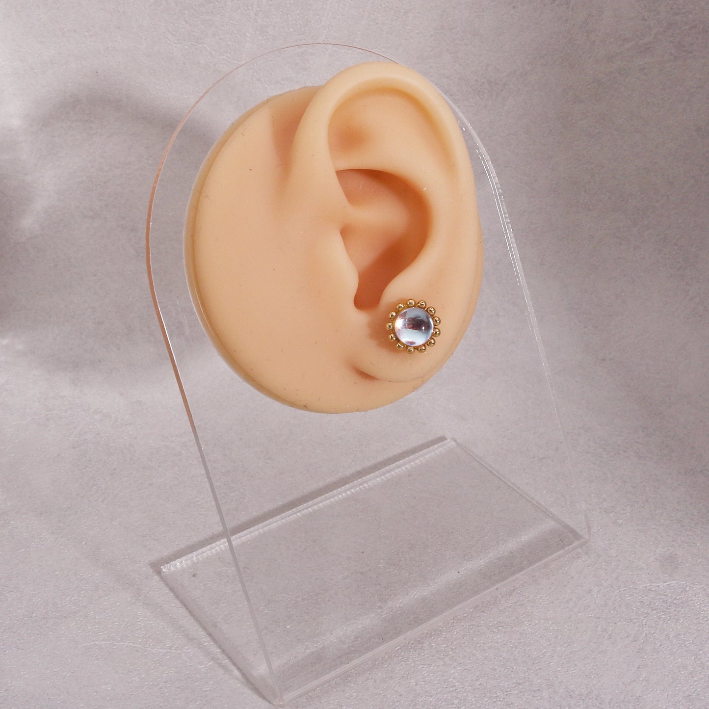 Tindra Clear Resin Steel Stud Earrings