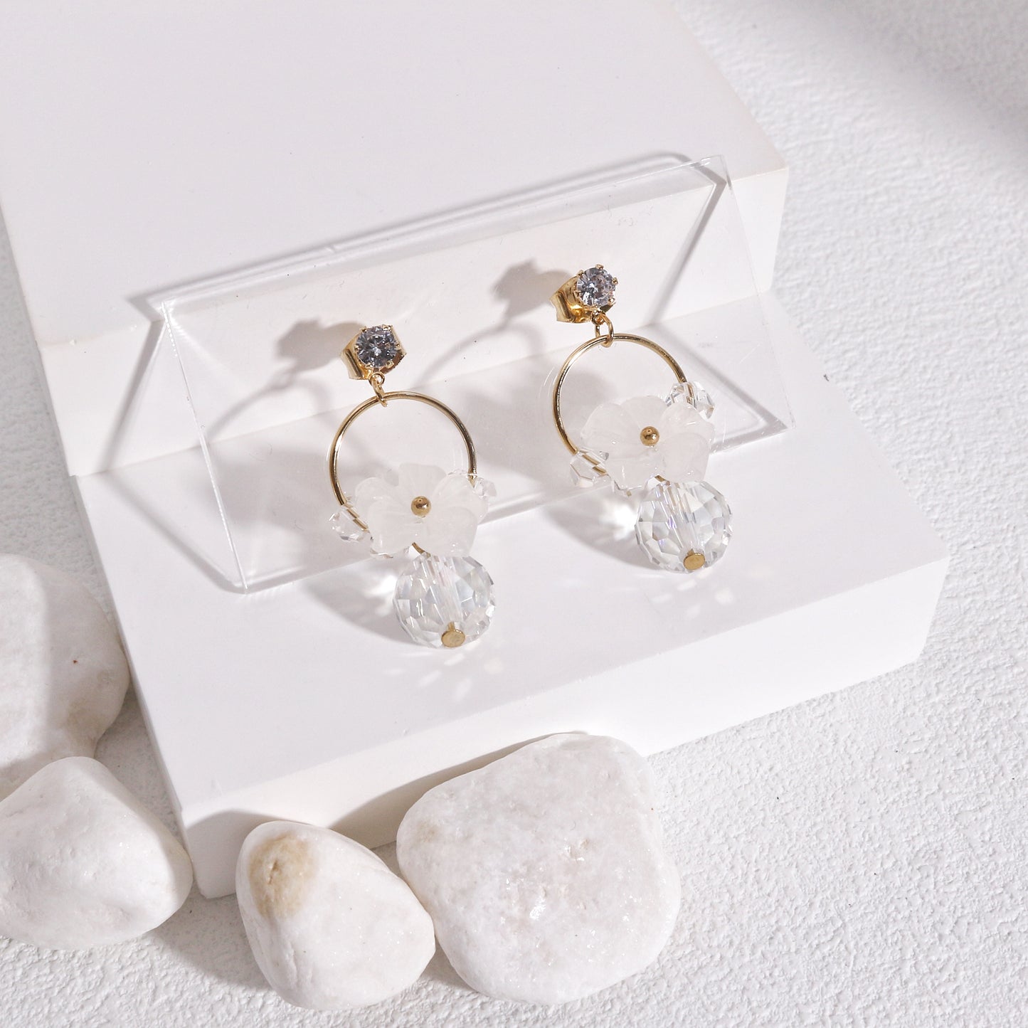 Solana Crystal Dazzling Floral Drop Earrings