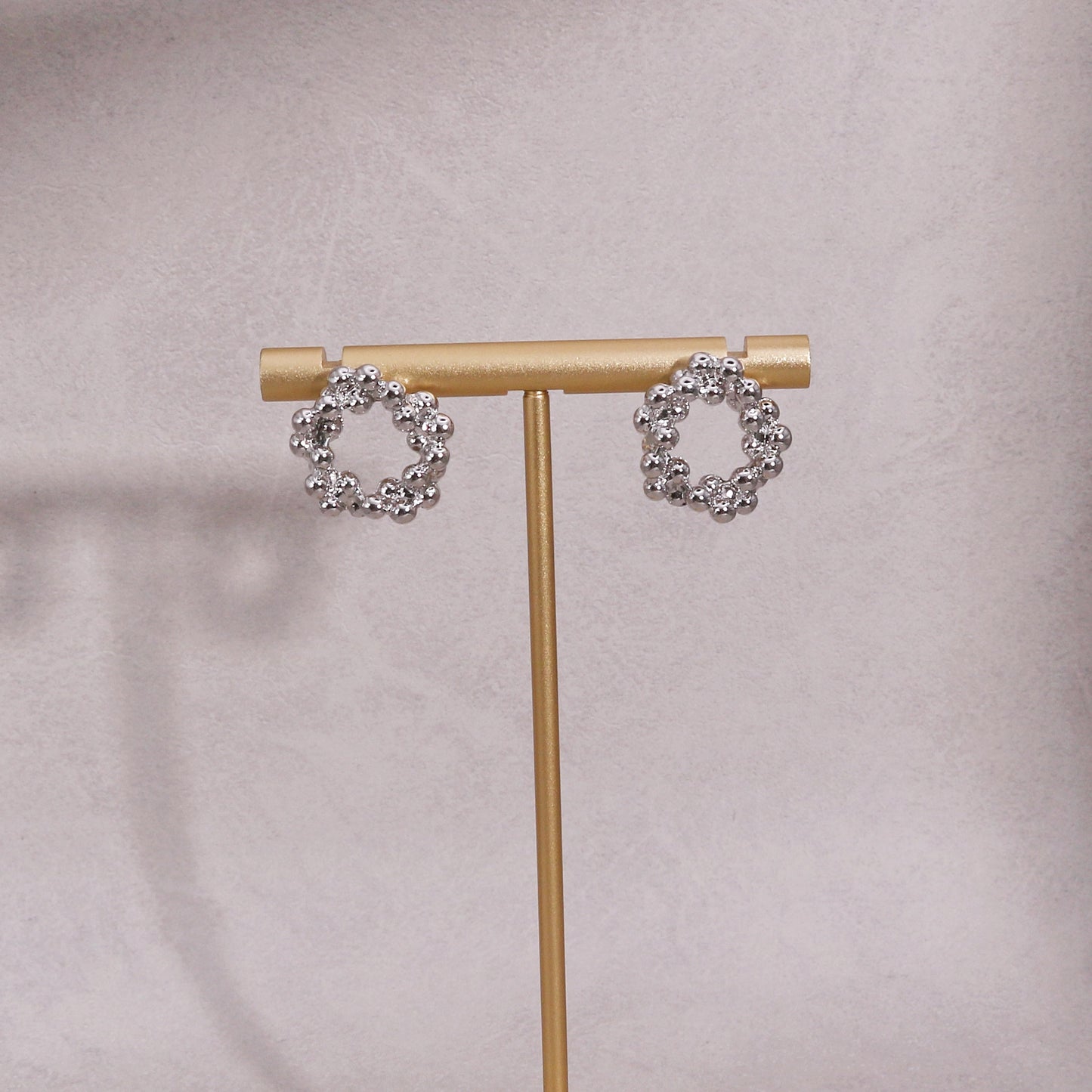 Lily Beaded Wreath Bubble Stud Earrings