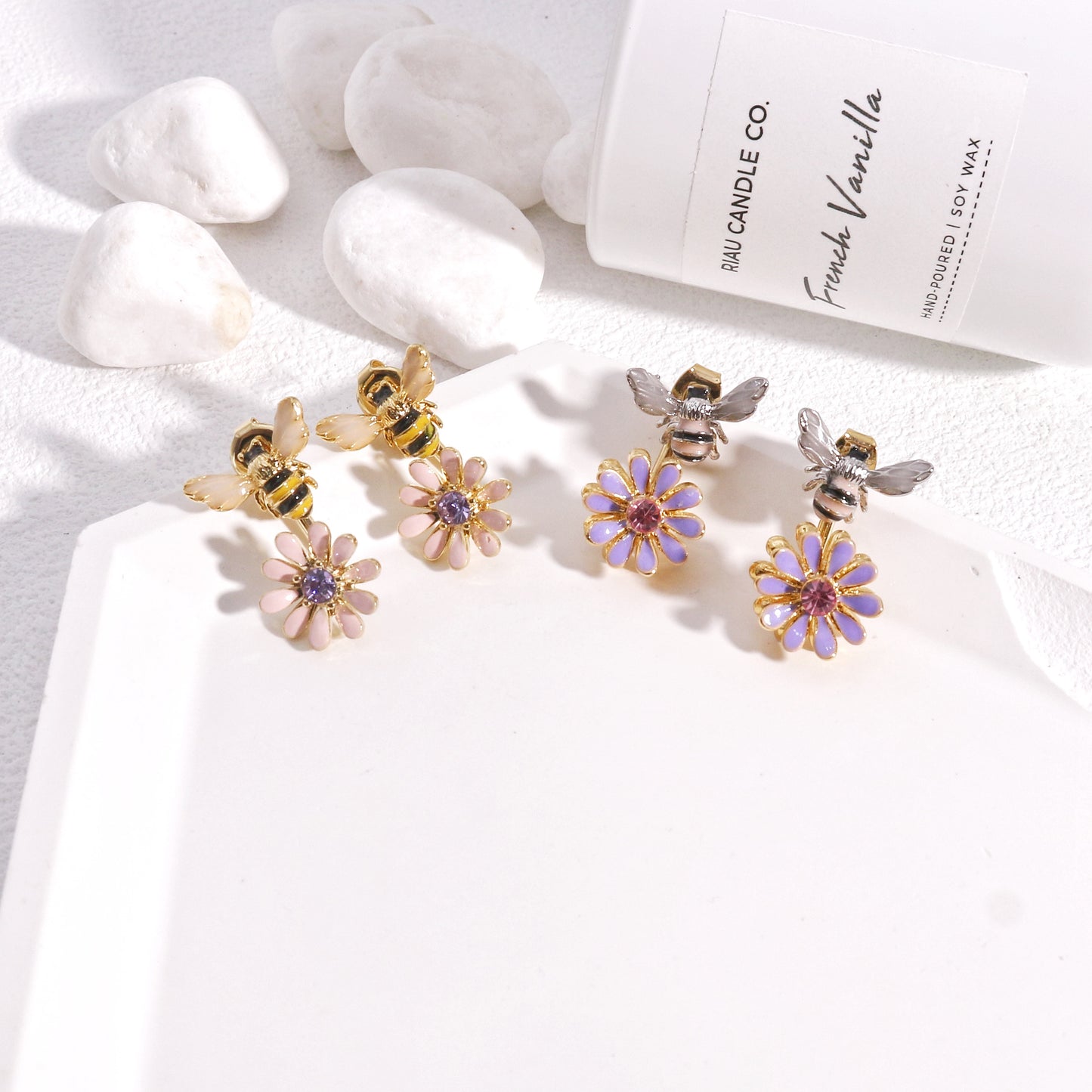 Charlize Front Back Bumble Bee Drop Earring Jacket