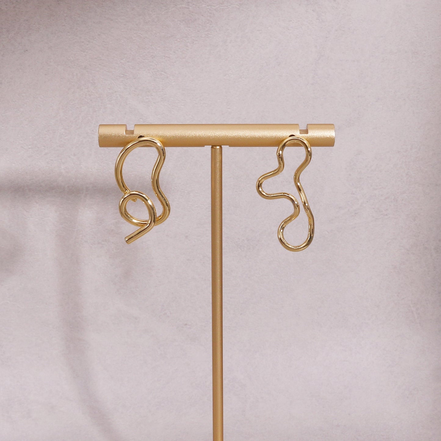 Asymmetric Minimalist Metallic Art Drop Earrings