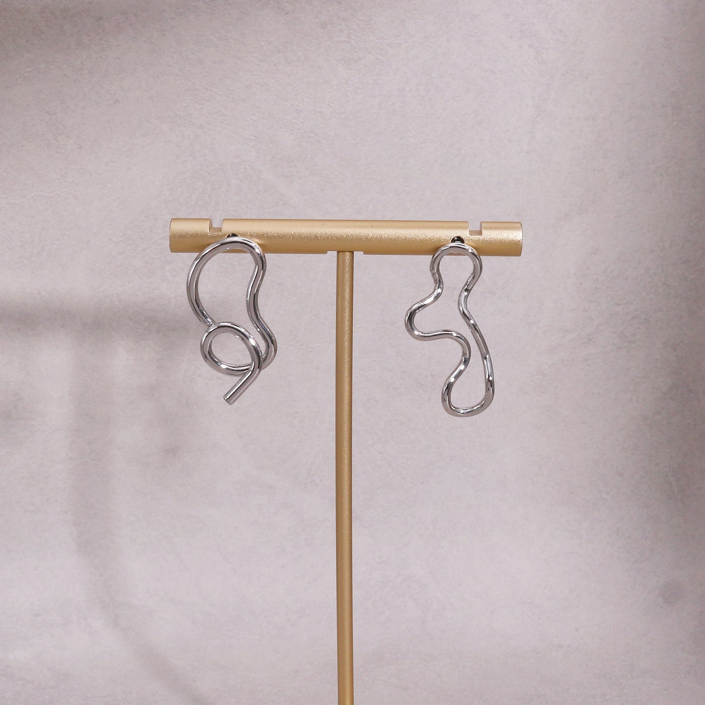 Asymmetric Minimalist Metallic Art Drop Earrings