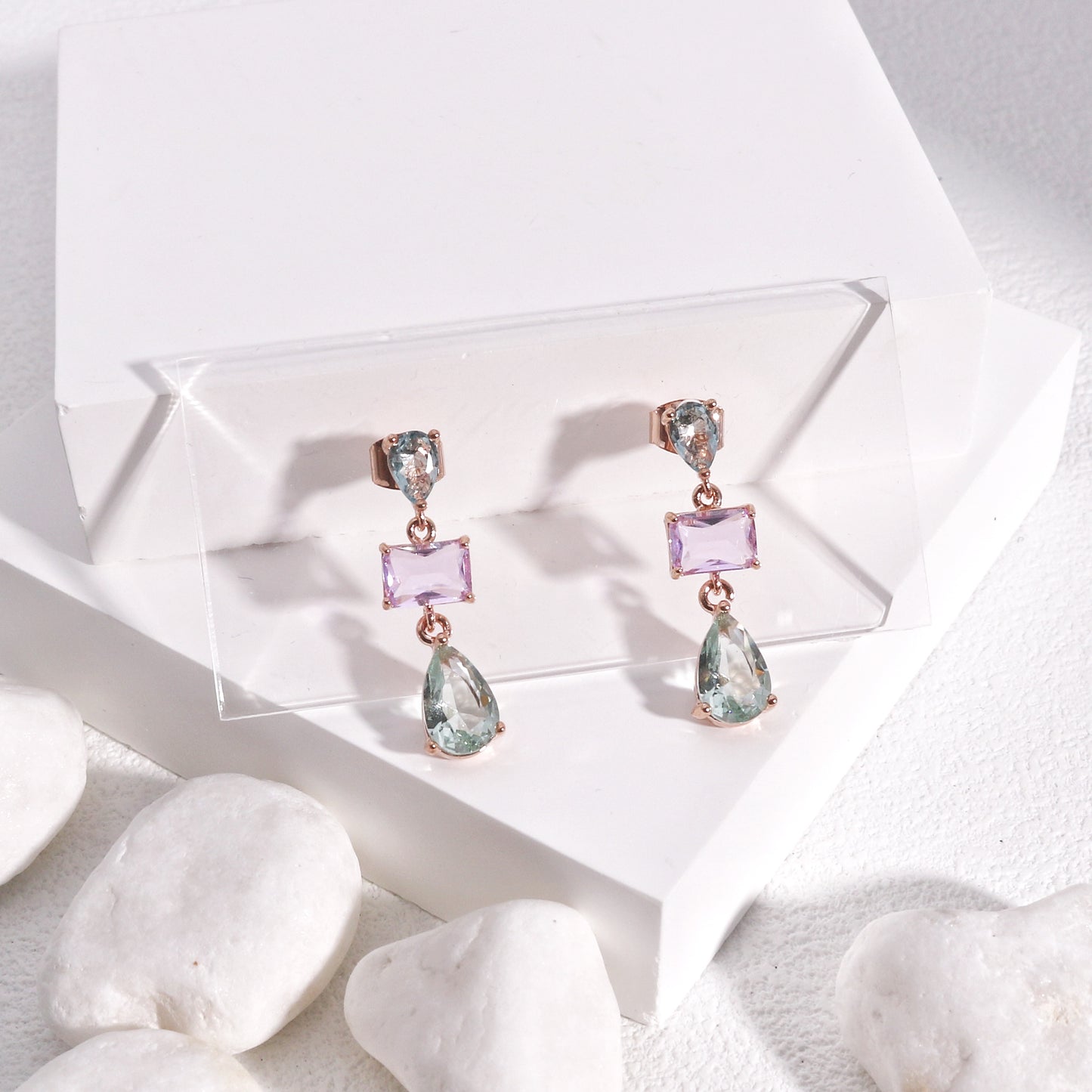 Tiffany Delicate Colored CZ Drop Earrings