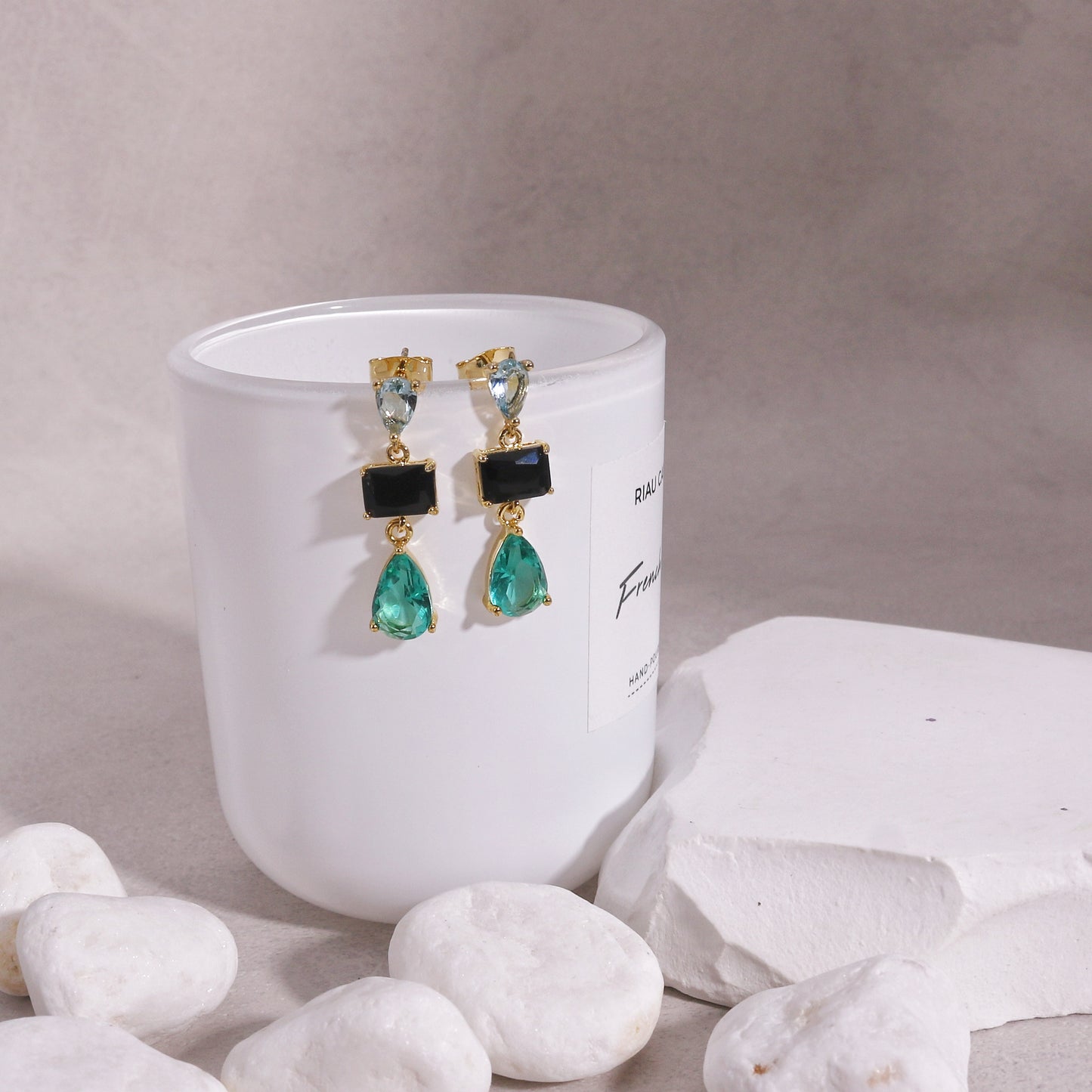 Tiffany Delicate Colored CZ Drop Earrings