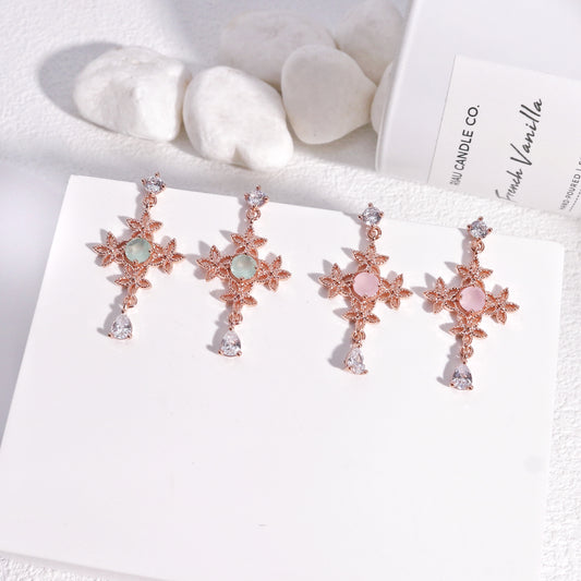 Victorian Styled Filigree Crystal Drop Earrings