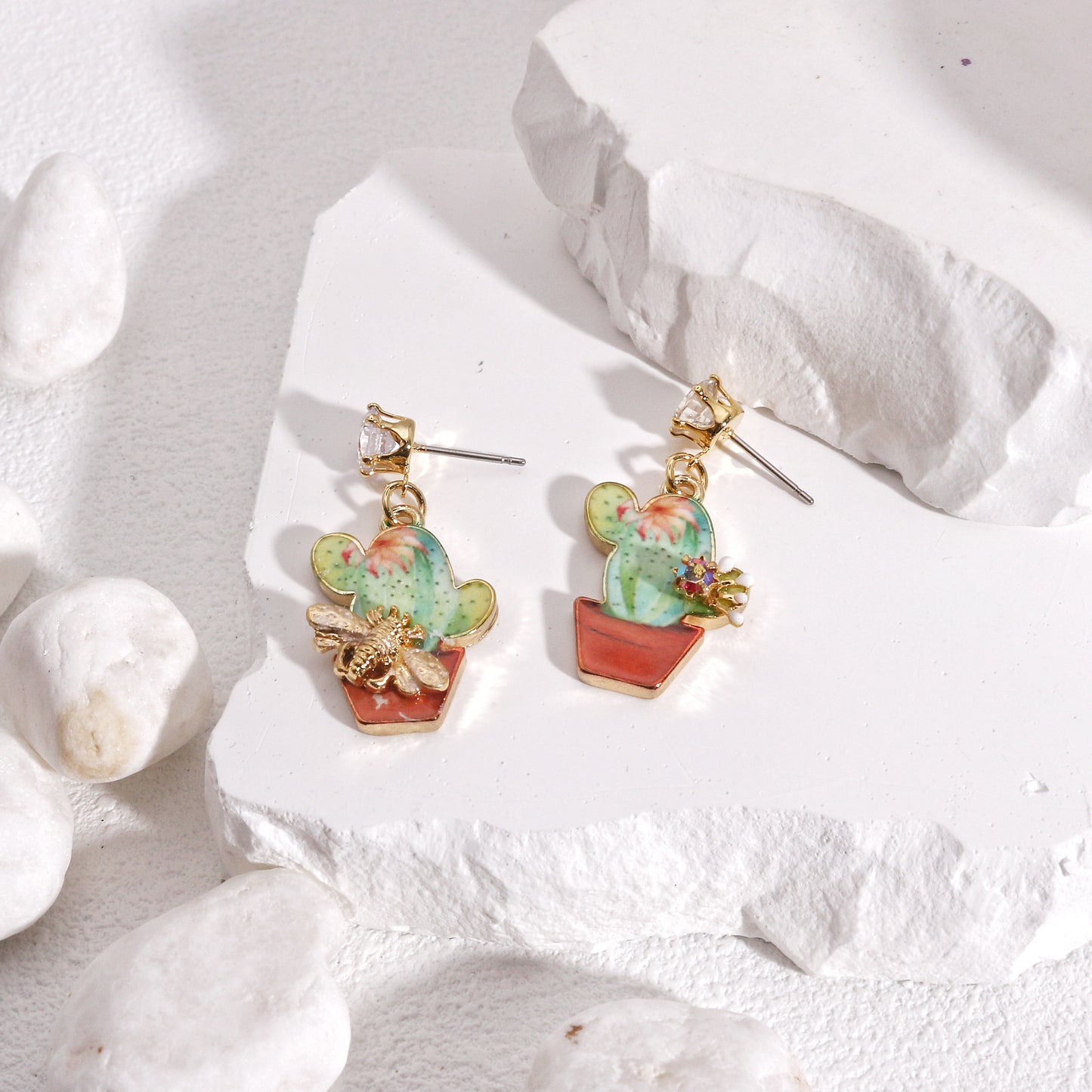 Fun Cactus Drop Dangle Fashion Earrings