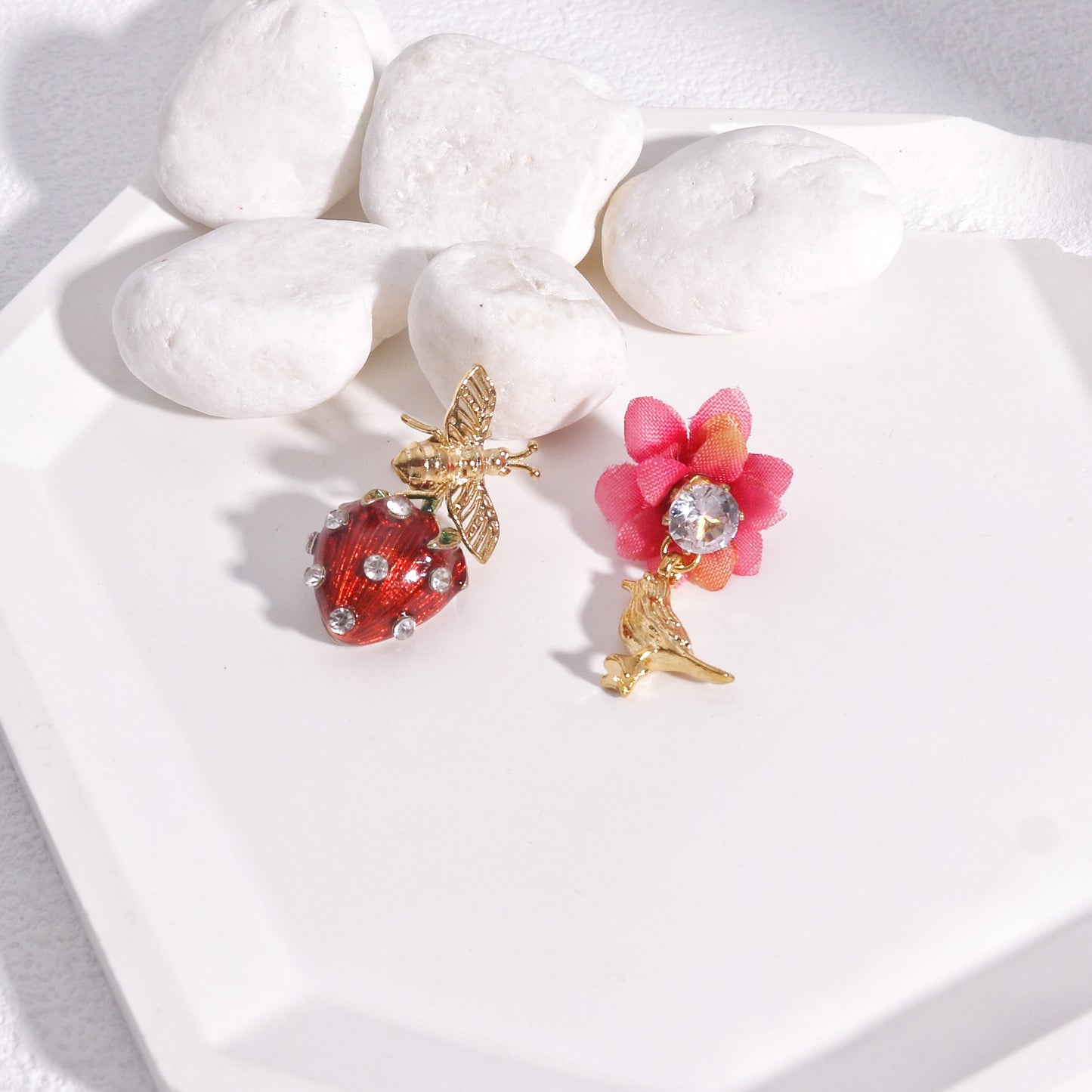 Clara Limited Edition Asymmetrical Korean Bumble Bee Earrings
