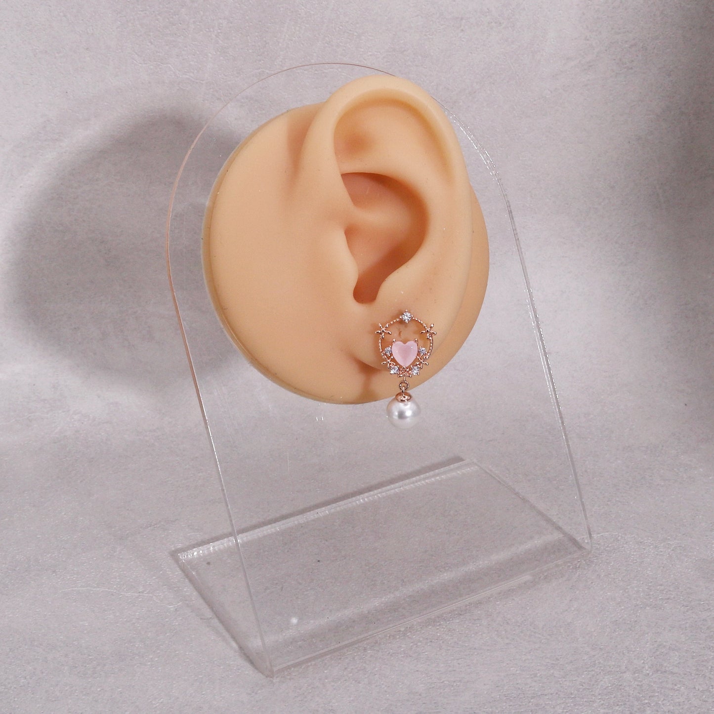 Alina Dainty Heart Filigree CZ Drop Earrings