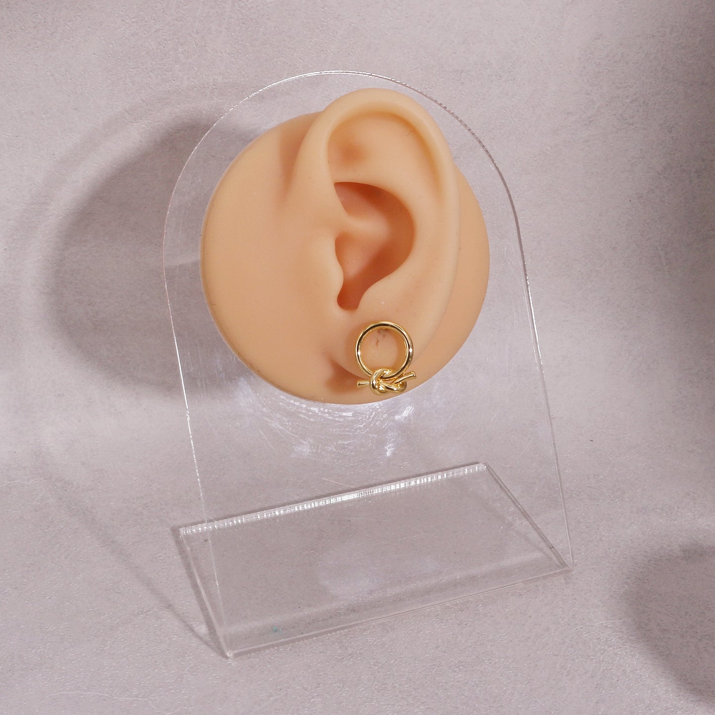 Georgina Minimalist Circle and Knot Stud Earrings