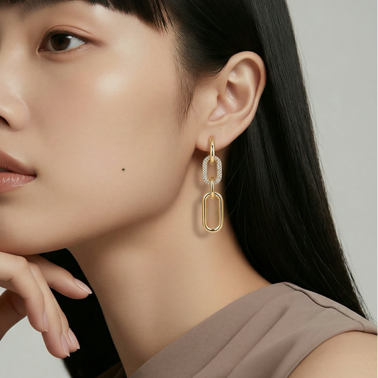 Kullie's Stylish CZ Minimalist Drop Dangle Earrings