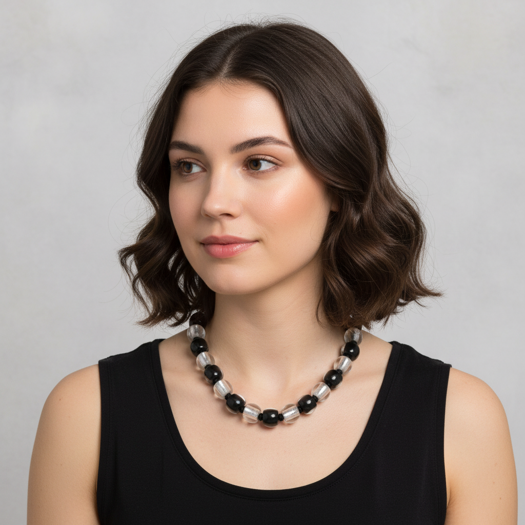 RADIANCE Luxury Silver Foil Glamor Necklace