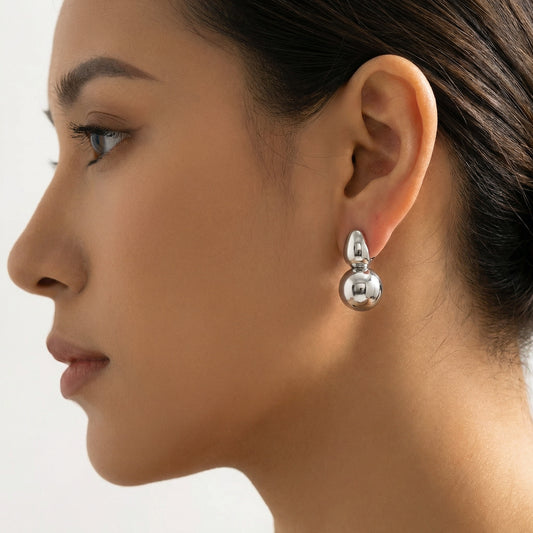 High Polish Spherical Ball Earrings