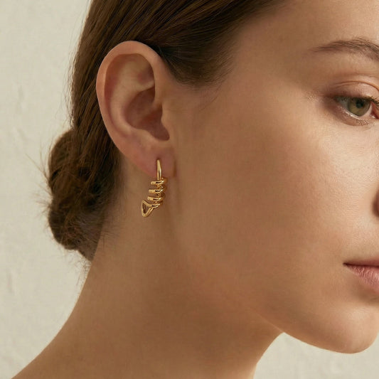 Piper Metallic Twisted Rope Drop Earrings
