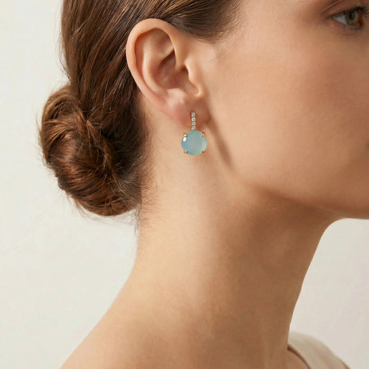Eliza Pastel Cocktail Solitaire Drop Earrings
