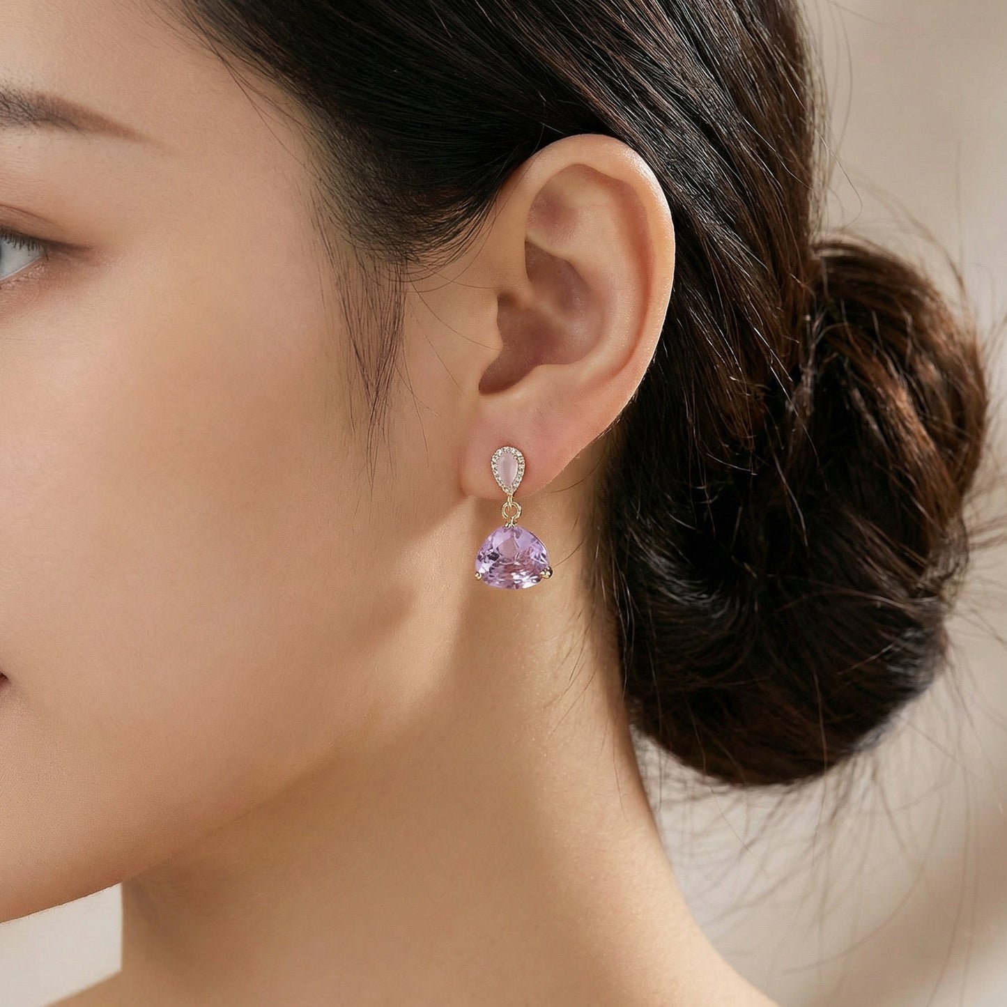 Luxury Trillion Cut CZ Solitaire Drop Earrings