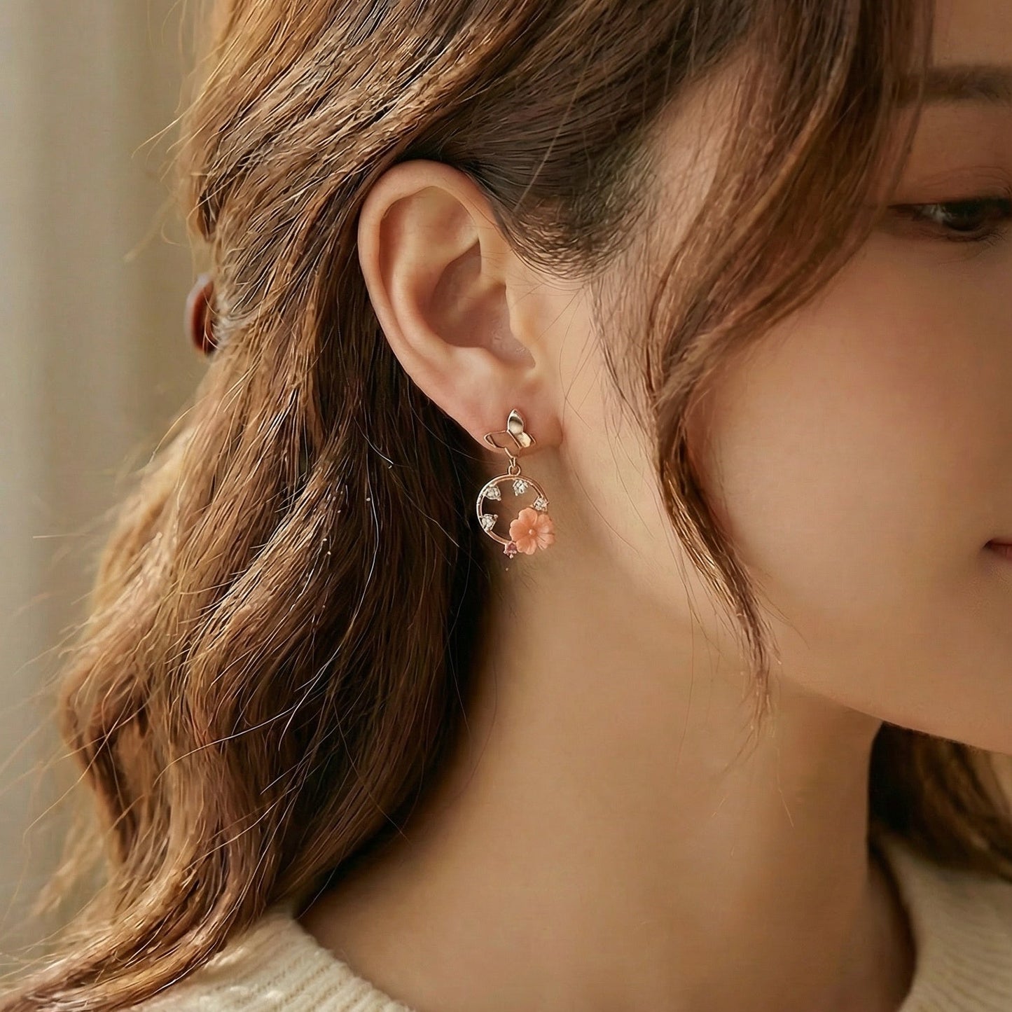 Shanice Delicate Butterfly and Flower Earrings