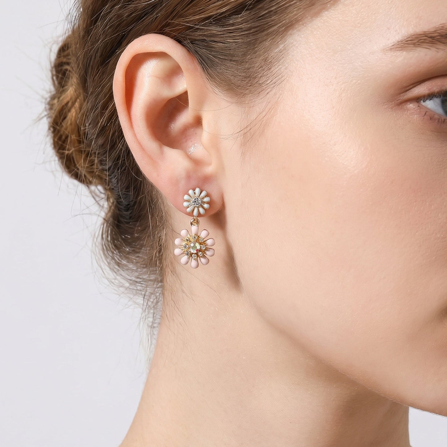 Cynthia Sweet Pastel Floral Dangle Earrings