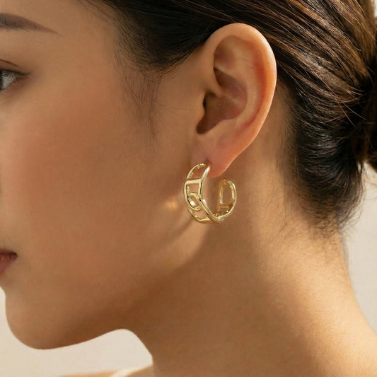 Livia Statement Metal Hoop Earrings