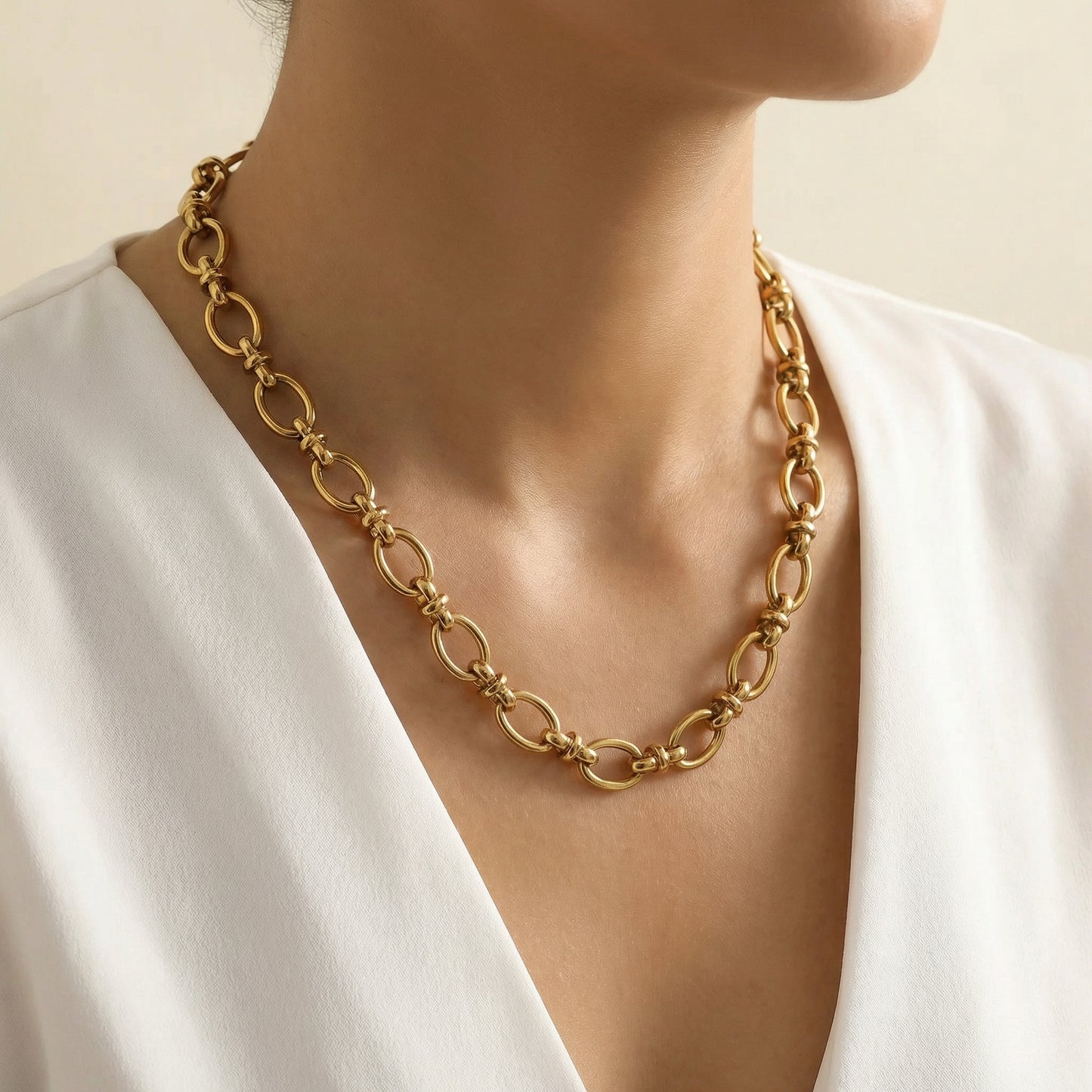 Ember Estate Styled Chain Link Necklace in Steel