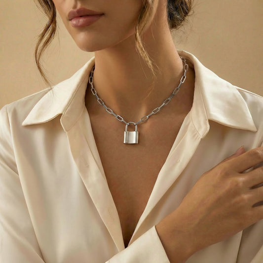 Keira Timeless Locket Chain Necklace in Steel