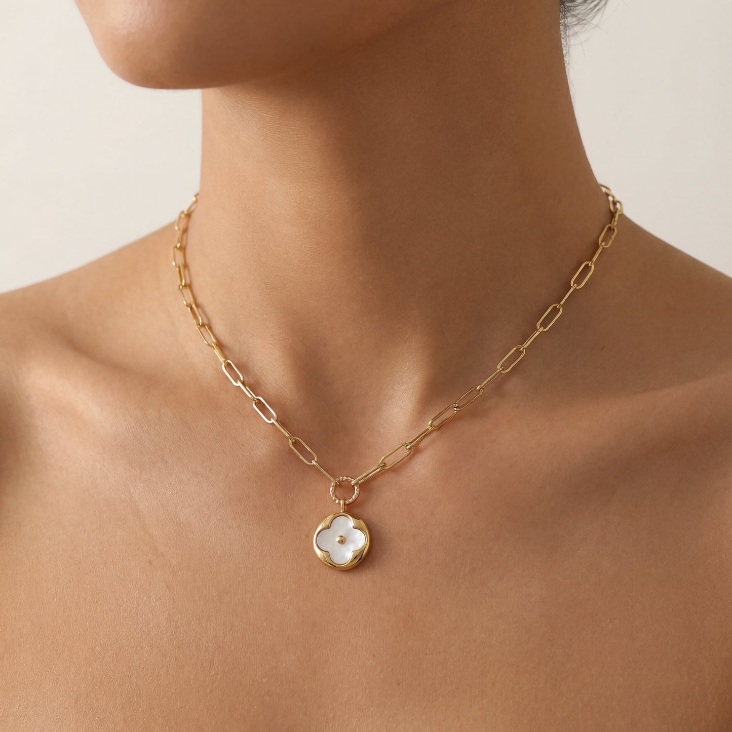 Daniella Modern Minimalist Clover Necklace