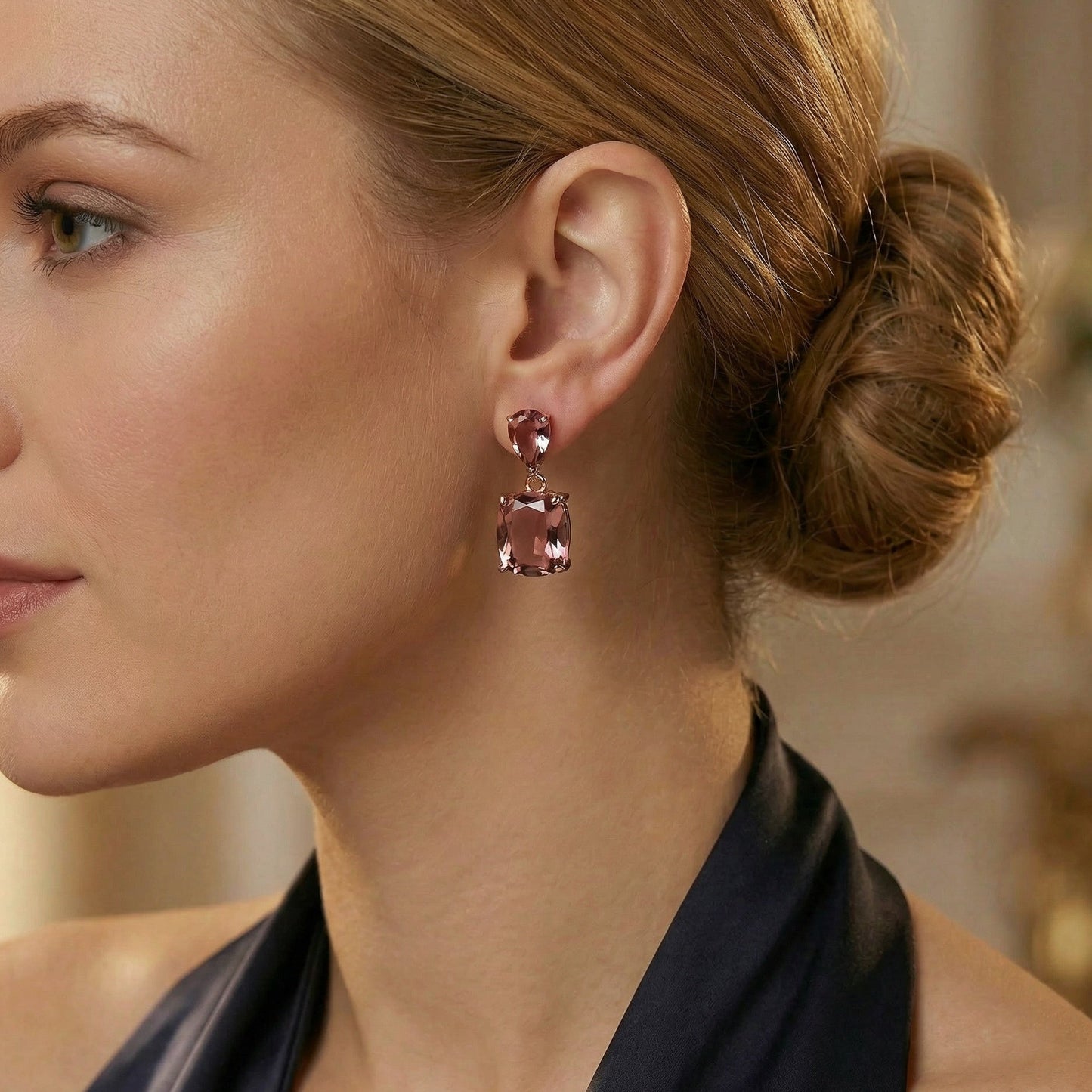 Charlotte Luxury Short Dangle CZ Gemstone Earrings