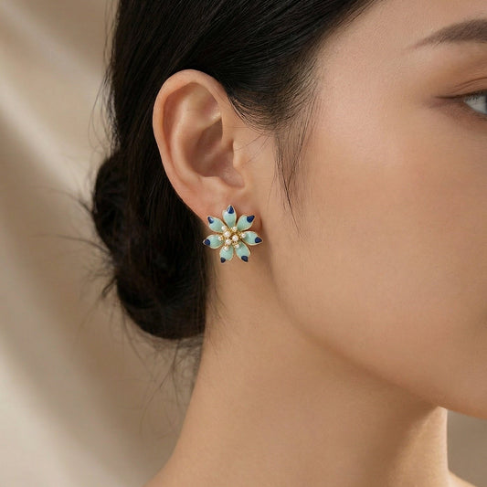 Eva Floral Statement Handcraft Stud Earrings