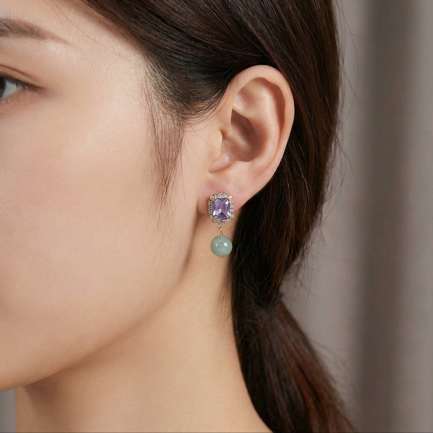 Olivia Natural Gemstone and Crystal Drop Earrings