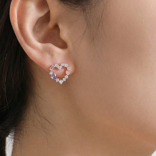 Kitson Romance Heart Stud Earrings