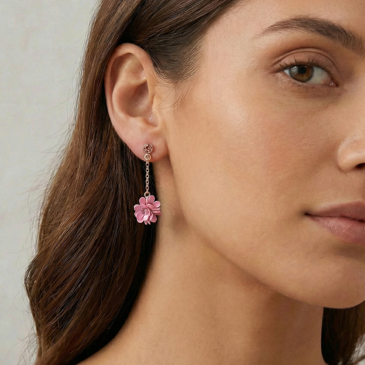 Floral Cluster Drop Dangle Earrings
