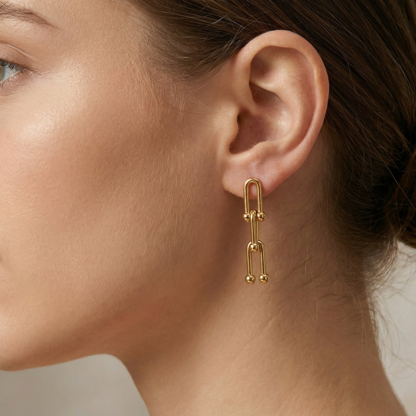 Peyton Modern Glamor Steel Drop Earrings