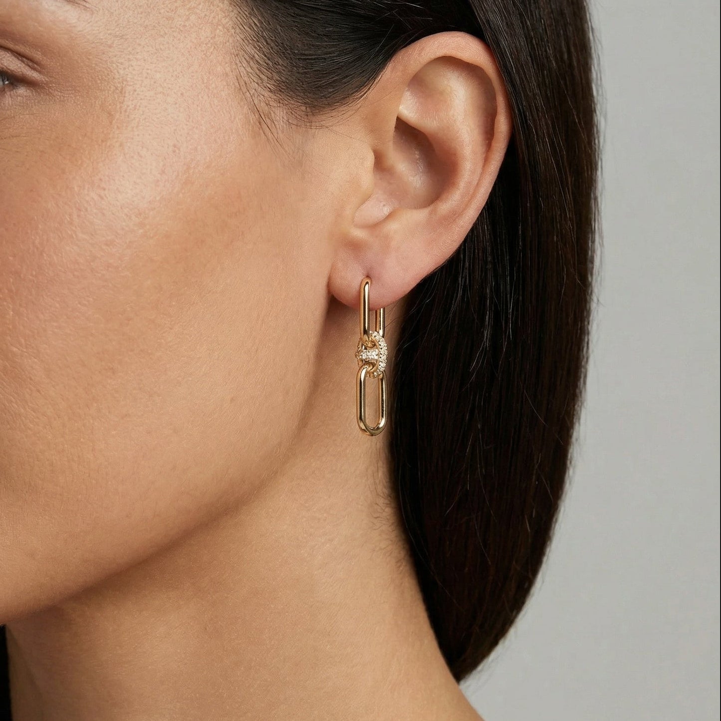 Merylin Modern Minimalist CZ Drop Earrings
