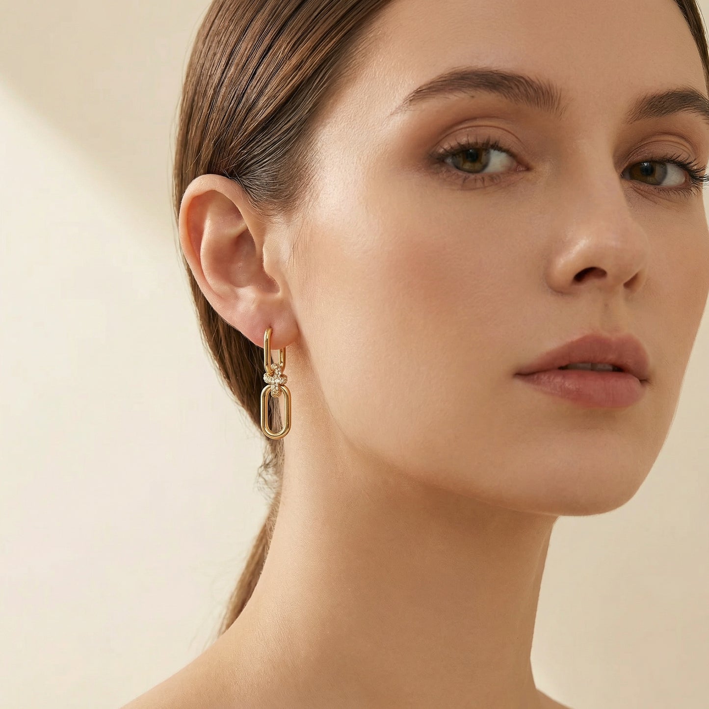 Merylin Modern Minimalist CZ Drop Earrings