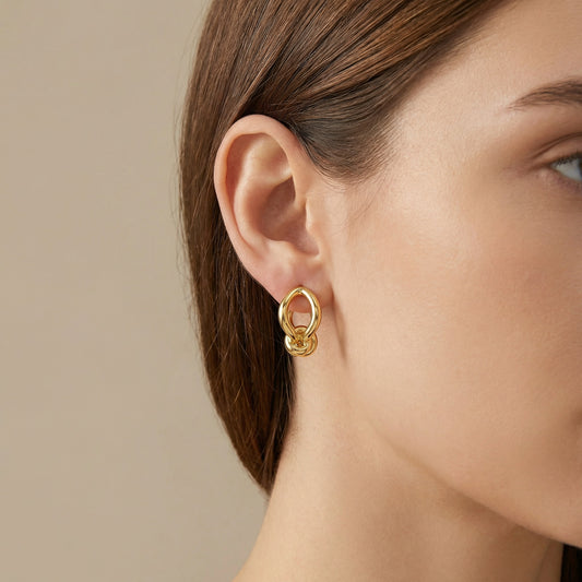 Alexis High Polish Metropolis Modern Hoop Earrings
