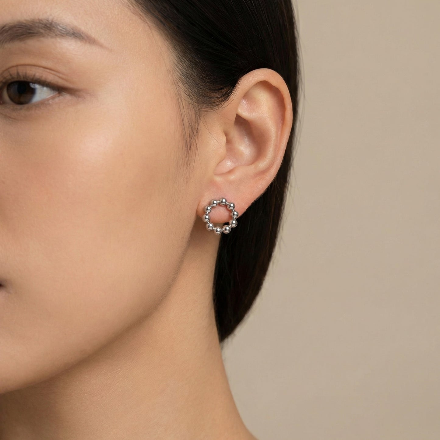 Heidi Floral Beaded Ring Mini Stud Earrings