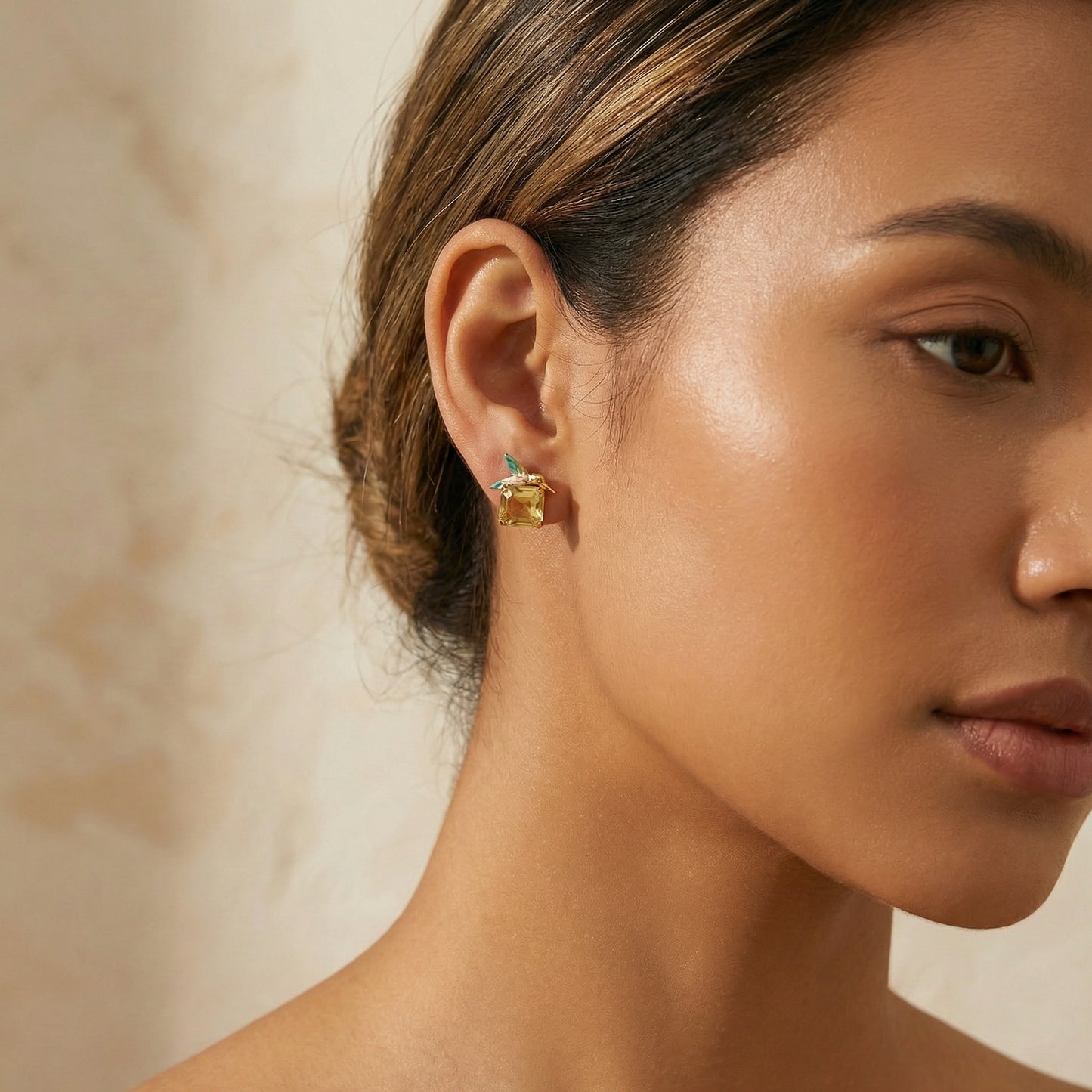 Mini Hummingbird Crystal Stud Earrings