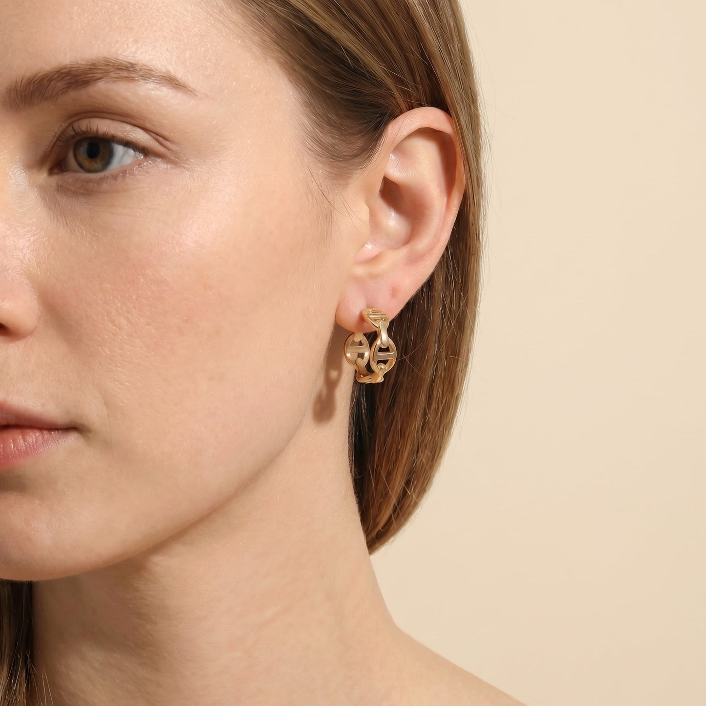 Danielle Solid Steel Geometric Hoop Earrings