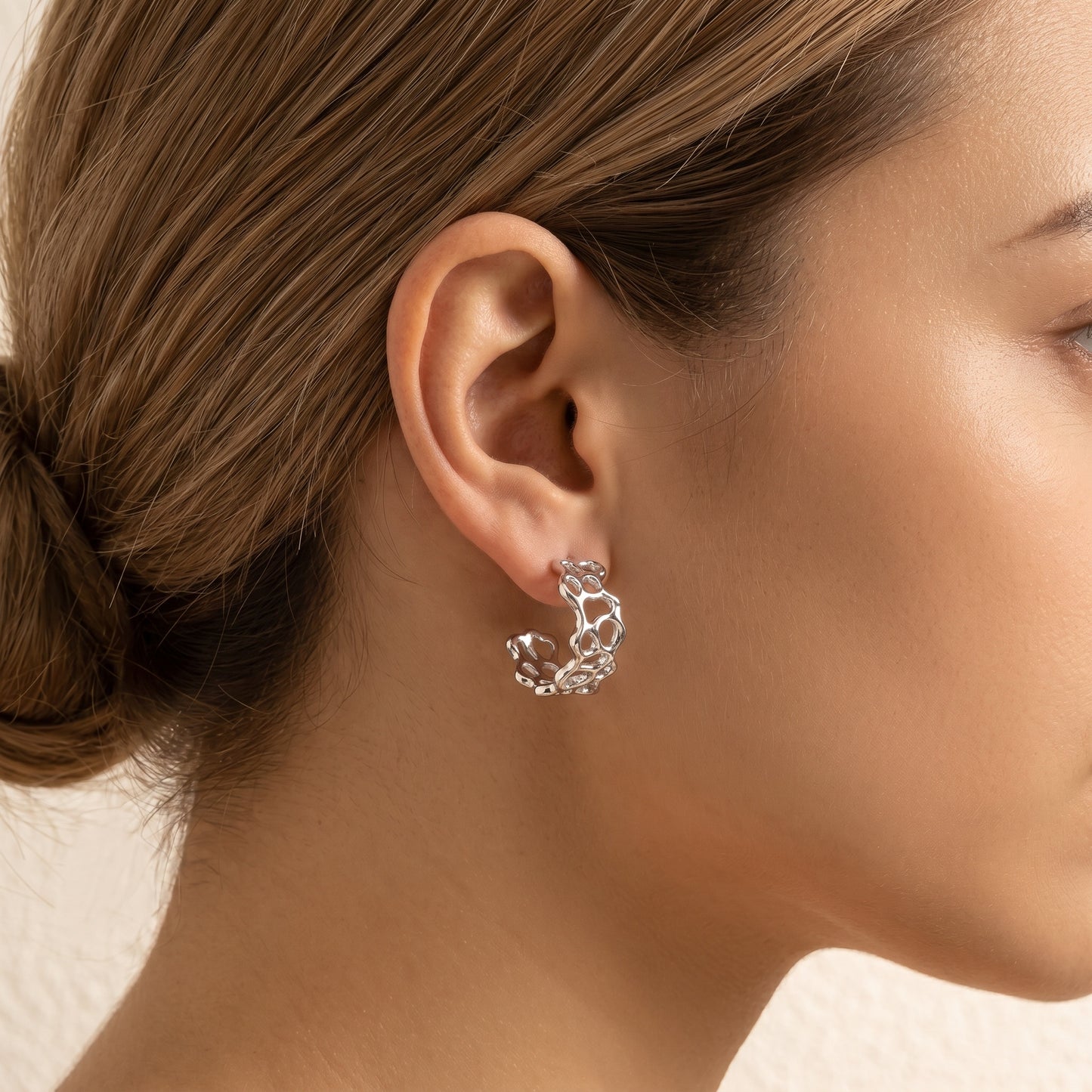 Meryllin Statement Textured Large Hoop Earrings