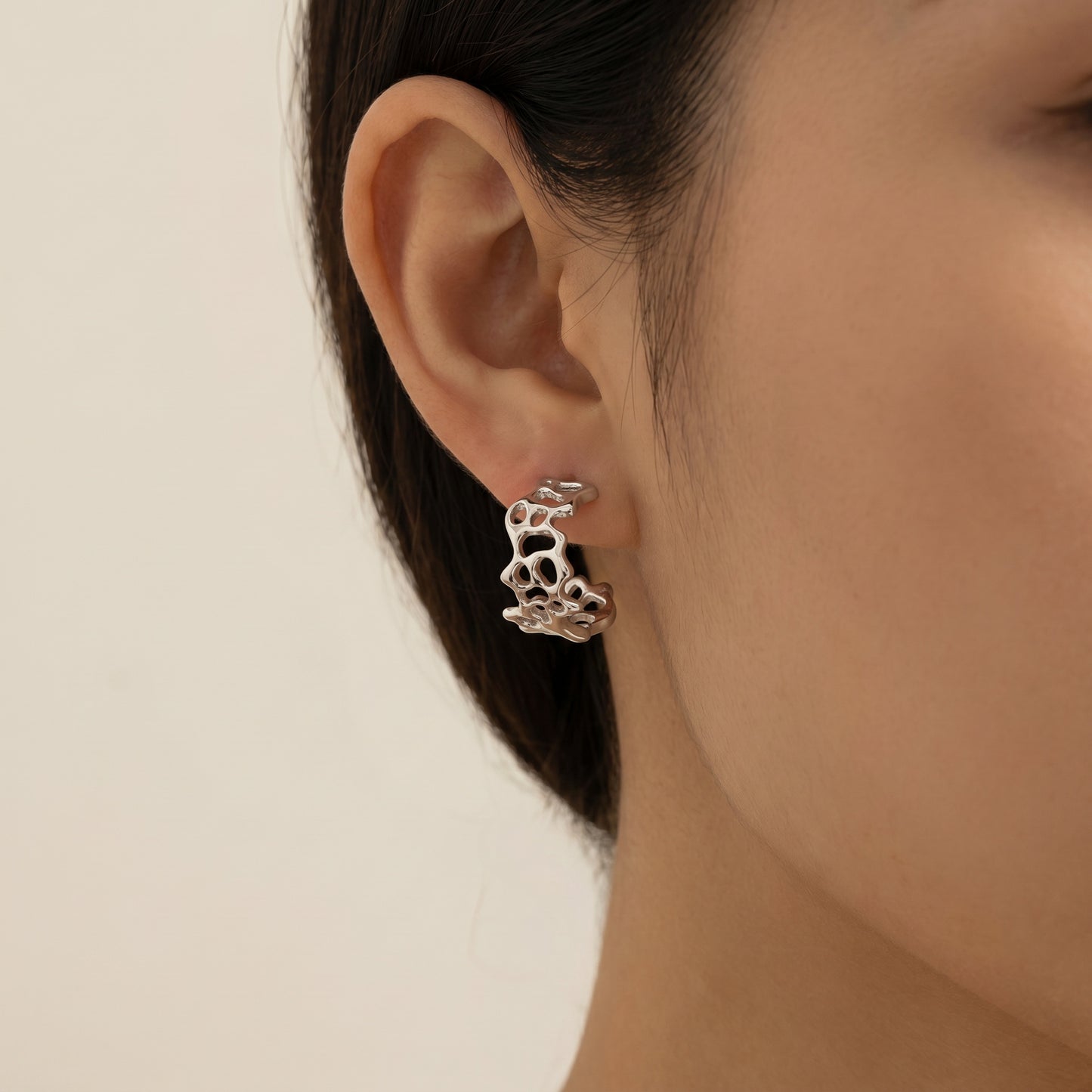 Meryllin Statement Textured Large Hoop Earrings