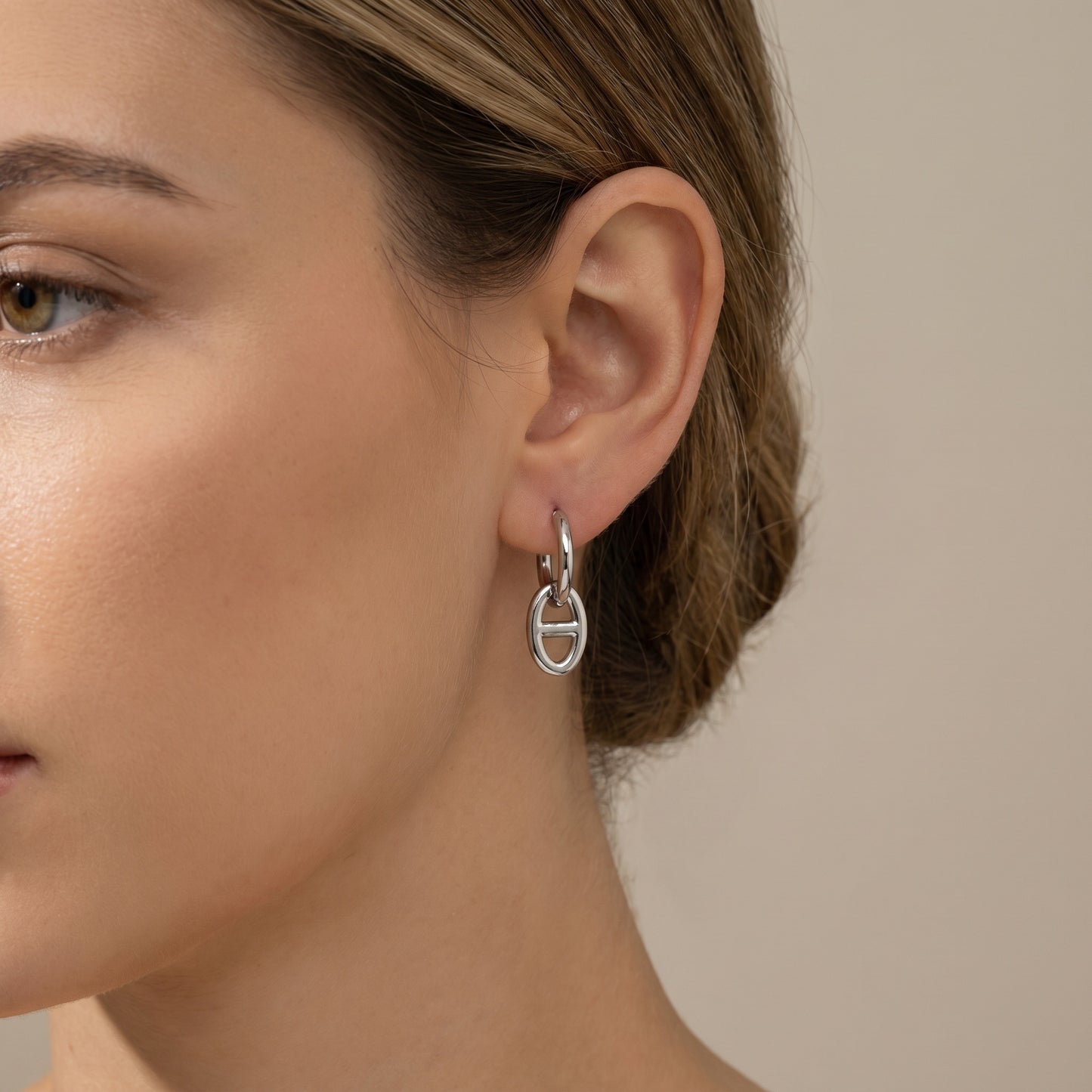 Calabasa Steel Statement Hoop Drop Earrings