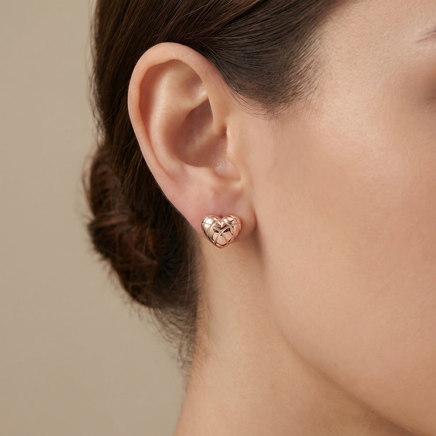 Rochester Padded Puff Heart Hoop Earrings