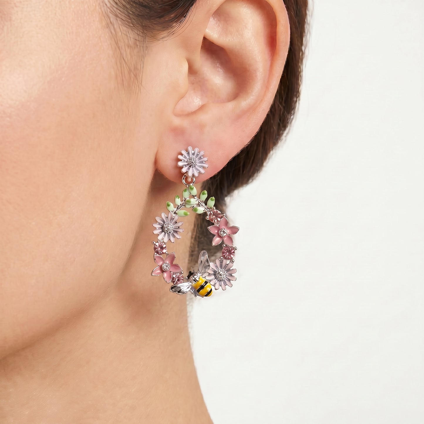 Elysia Statement Bee Garden Drop Earrings