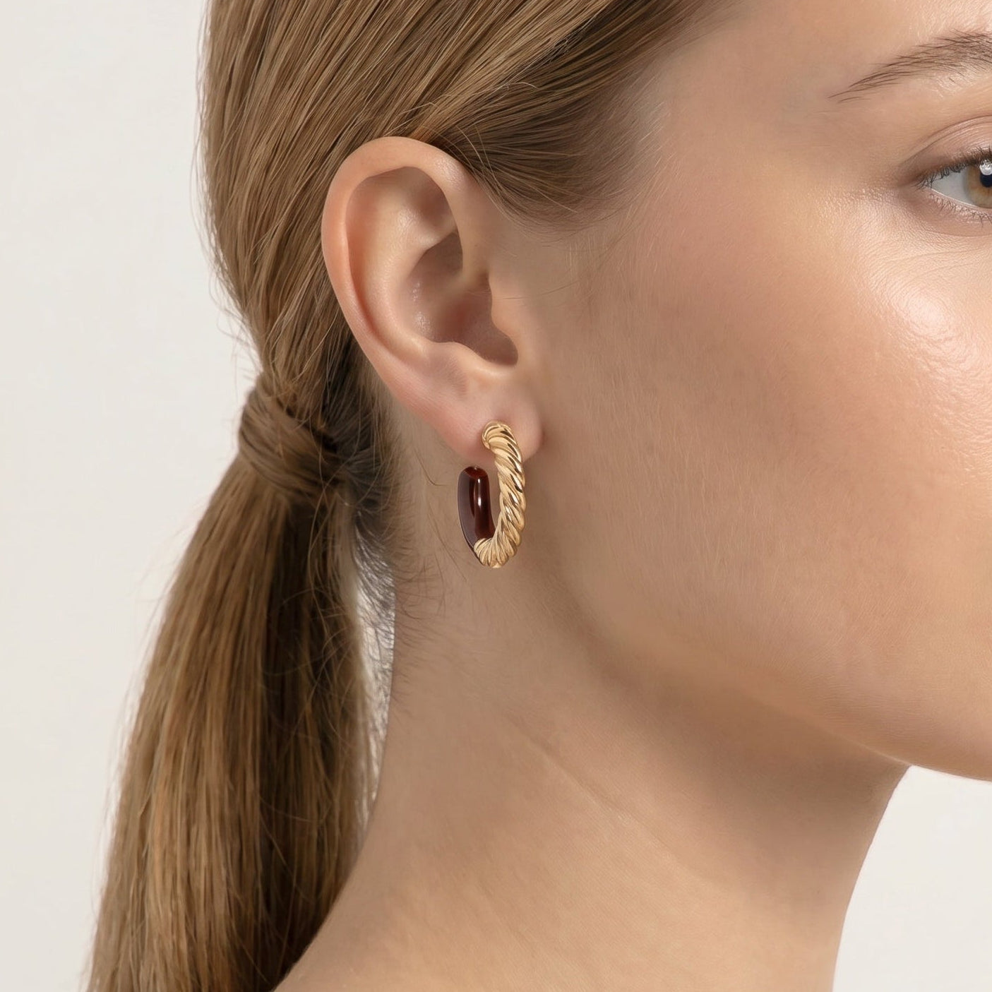 Ellery Painted Gold Hoop Earrings