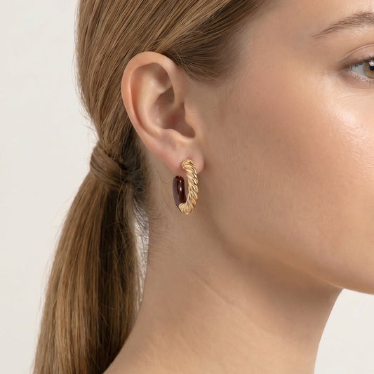 Ellery Painted Gold Hoop Earrings